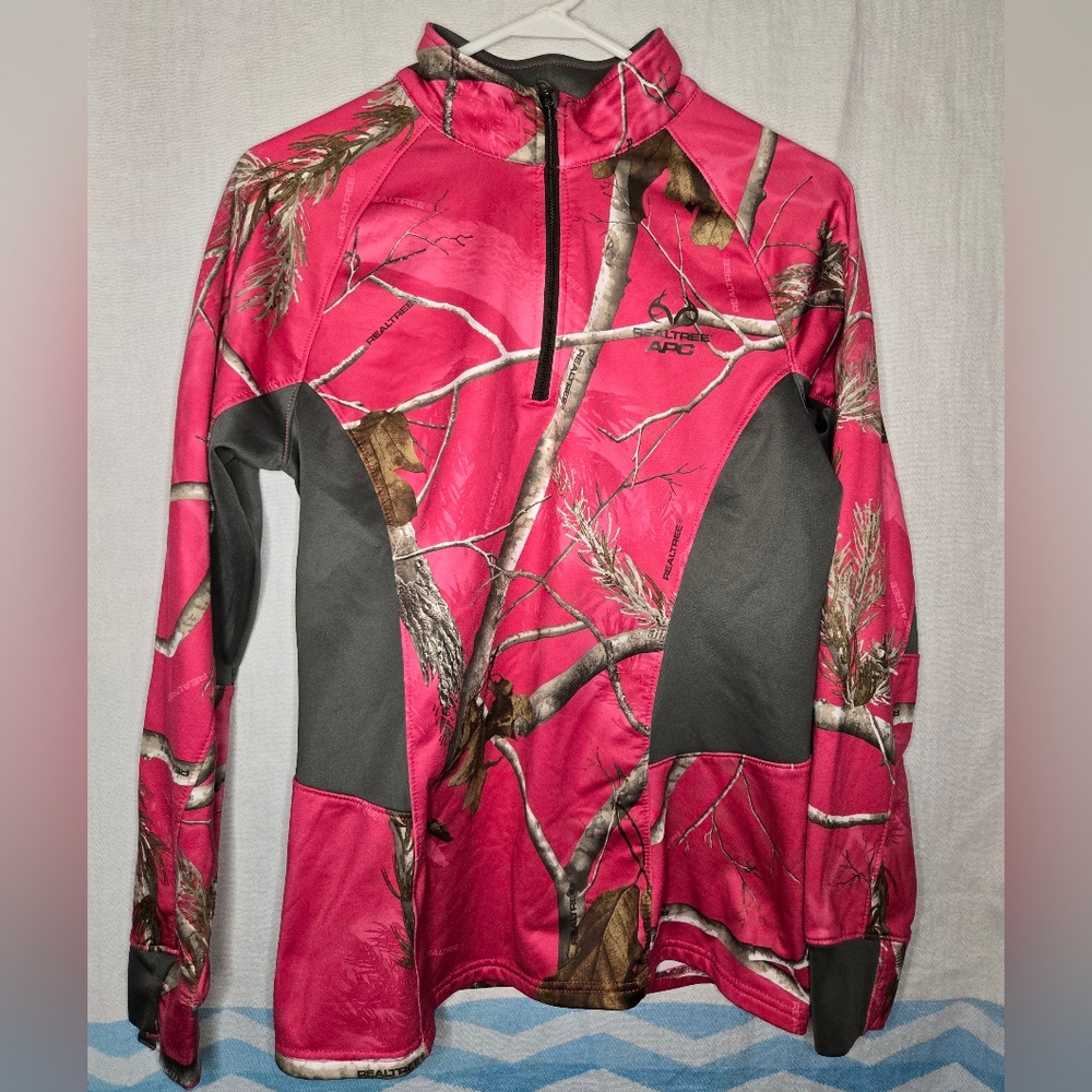 Realtree Pink Camo Quarter Zip Performance Jacket‎
